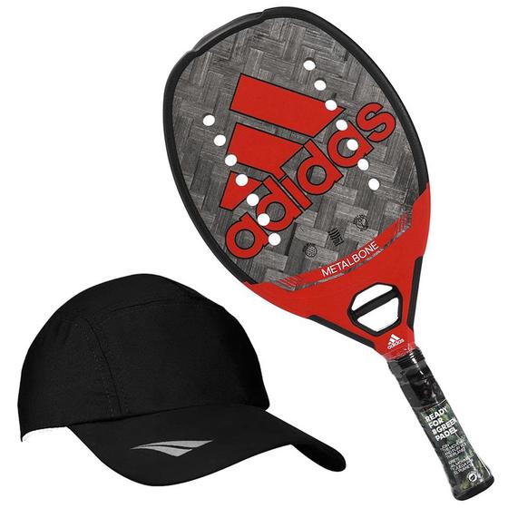 Imagem de Kit Beach Tennis Raquete Adidas Metalbone + Boné