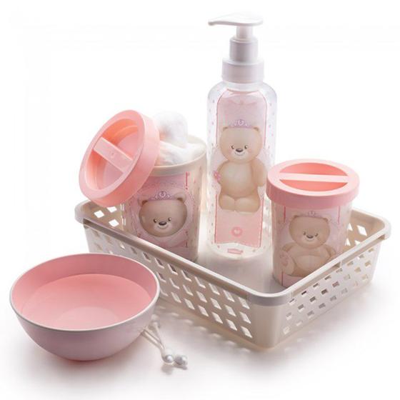 Imagem de Kit bebe higiene com 5 peças ursa menina