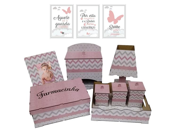 Imagem de Kit Bebe Mdf Decoração Infantil Princesa Rose Maternidade