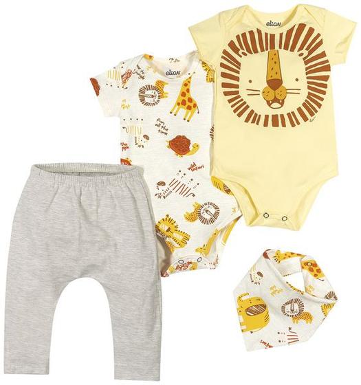 Imagem de Kit Bebê Menino 'Body, Calça Saruel e Babador Lion'