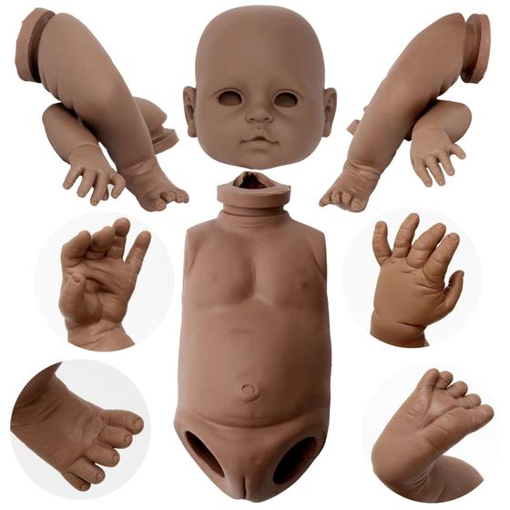 Imagem de Kit Bebê Reborn Molde Diva Com Torso Menina Soft + Olho