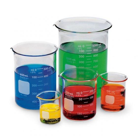 Kit Becker Bequer Vidro Graduado 50, 100, 250, 600 E 1000ml Menor preço em Kit Becker Bequer Vidro Graduado 50, 100, 250, 600 E 1000ml