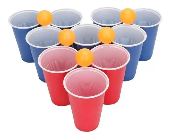 Imagem de Kit Beer Pong 12 Copos E 12 Bolinhas Jogo Pong