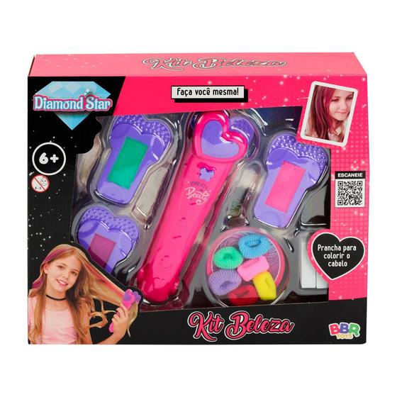 Kit Beleza BBR Toys Prancha para Colorir o Cabelo Diamond Star 6+ Anos Menor preço em Kit Beleza BBR Toys Prancha para Colorir o Cabelo Diamond Star 6+ Anos