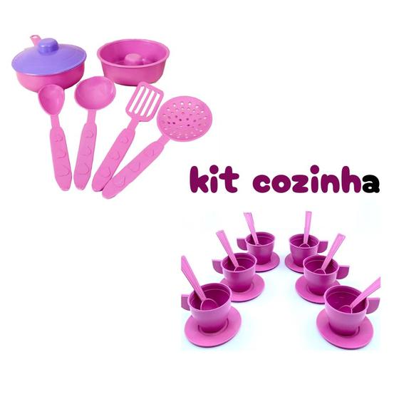 Kit Beleza infantil menina de brinquedo + mais kit panelinha faz de conta - Tafeplas