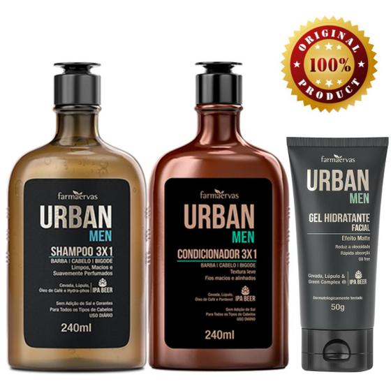 Kit Beleza Masculino Shampoo e Condicionador 3x1 + Gel Hidratante ...