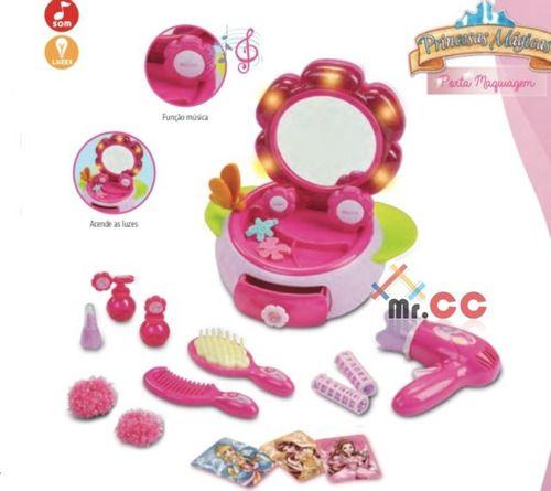 Imagem de Kit Beleza Porta Maquiagem Infantil C/acessórios Luz E Som