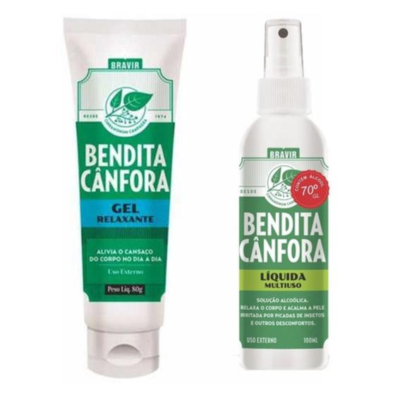 Imagem de Kit Bendita Cânfora 1 Gel Em Bisnaga + 1 Spray Liquido