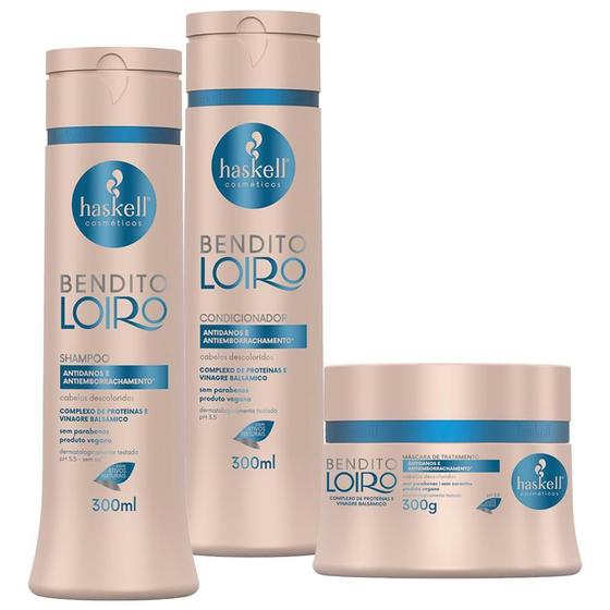 Imagem de Kit Bendito Loiro Haskell Shampoo + Cond. + Máscara 300Ml/G