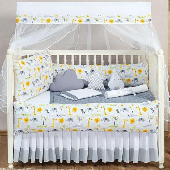 Imagem de Kit Berço Bebe Estampado Menino E Menina 13 Peças Kit