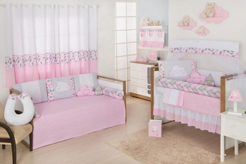 Kit Berço Menina Chuva De Amor Enxoval Cama Babá Cortina 19 Peças Menor preço em Kit Berço Menina Chuva De Amor Enxoval Cama Babá Cortina 19 Peças