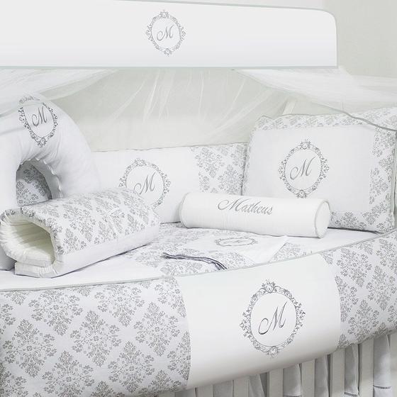 Kit Berço Personalizado Provençal Cinza 11 Peças Menor preço em Kit Berço Personalizado Provençal Cinza 11 Peças