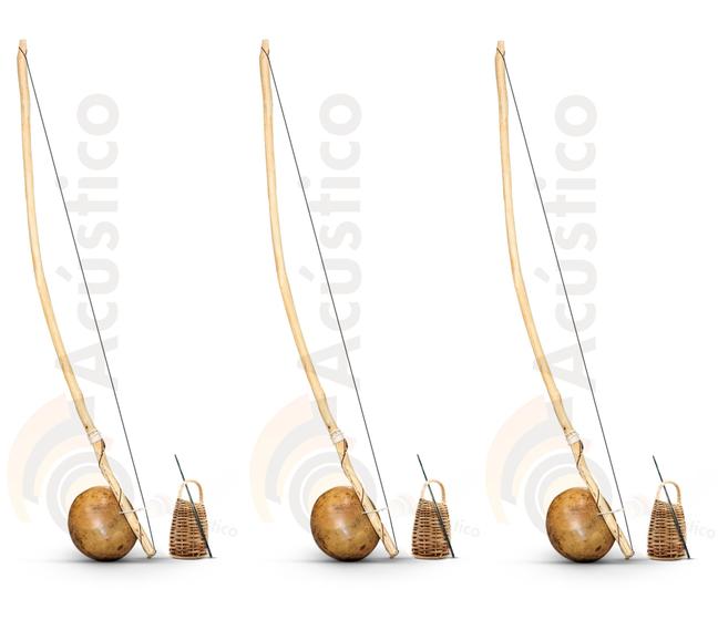 Imagem de Kit Berimbau Biriba Original Cabaça Viola Média Gunga 3 un