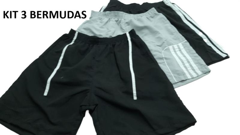 Imagem de kit Bermuda Shorts Maculino 38 ao 44 Tactel, Academia, Lazer, Treino, Esporte