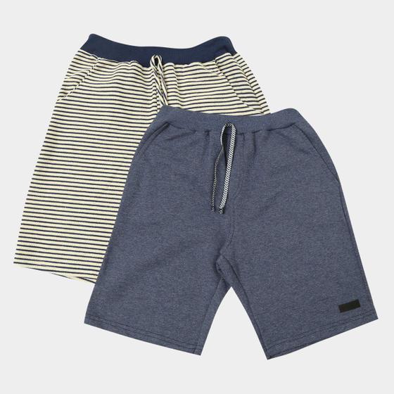 Imagem de Kit Bermuda Slim Fit Básicos c/ 2 Peças Masculino
