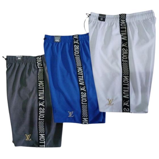 Imagem de Kit Bermudas Masculina Tactel Elastano Grifes Praia Verão Treino