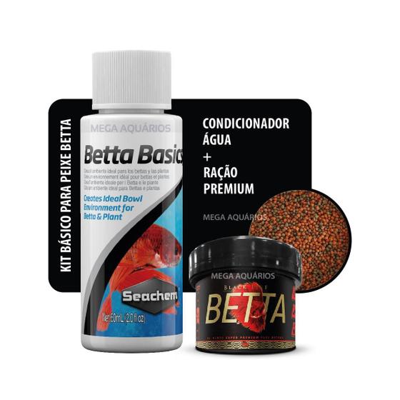 Imagem de Kit Betta Ração Poytara 14G + Seachem Betta Basics 60Ml