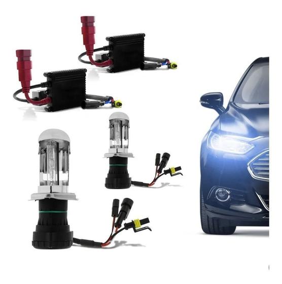 Kit Bi-xenon H4 8000k - Azulado O Mais Forte Menor preço em Kit Bi-xenon H4 8000k - Azulado O Mais Forte