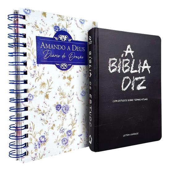 Imagem de Kit Bíblia de Estudo Diz NAA Giz + Diário de Oração Minha Alma