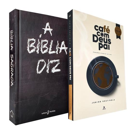 Imagem de Kit Bíblia de Estudo Diz NVI - Capa Dura Giz + Café com Deus Pai 2024