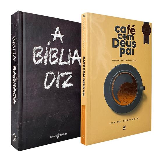 Imagem de Kit Bíblia de Estudo Diz NVI - Capa Dura Giz + Café com Deus Pai