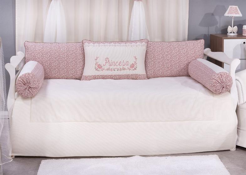 Kit bicama para bebê 6 peças princesa salmon menina luxo Menor preço em Kit bicama para bebê 6 peças princesa salmon menina luxo
