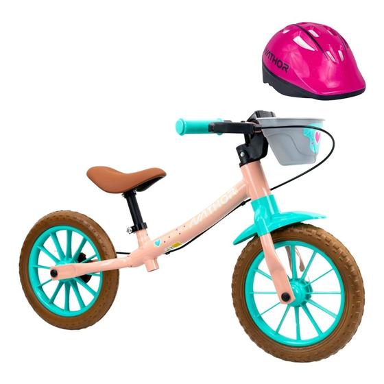 Imagem de Kit Bicicleta Balance Infantil Bike Love 2 Aro 12 e Capacete