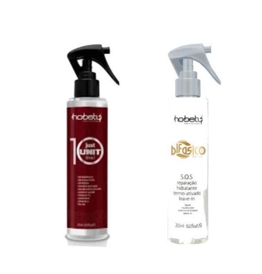 Imagem de Kit Bifásico Sos Leave In 255ml - Just Unit Leave In 10 em1 de 255ml Hobety