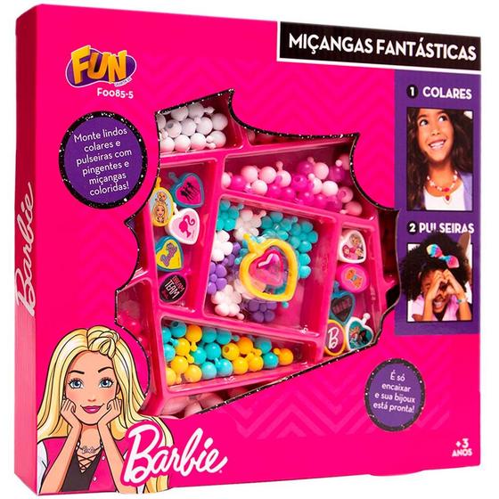 Imagem de Kit Bijuterias Infantil - Barbie - Miçangas Fantásticas - Fun Divirta-se