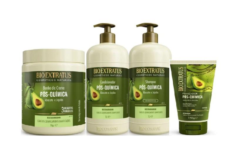 Kit Bio Extratus Abacate E Jojoba Manutenção Pós Química (sh/cd/mas 1L