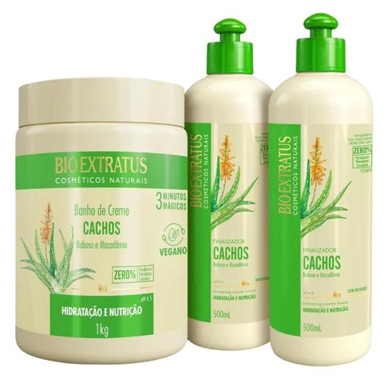 Imagem de Kit Bio Extratus Cachos Banho Creme 1Kg+Finalizadores 500G