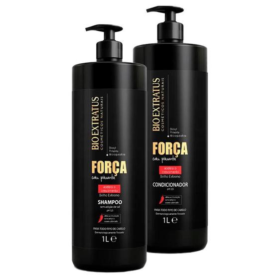 Imagem de Kit Bio Extratus Força Com Pimenta Shampoo Condicionador 1Kg