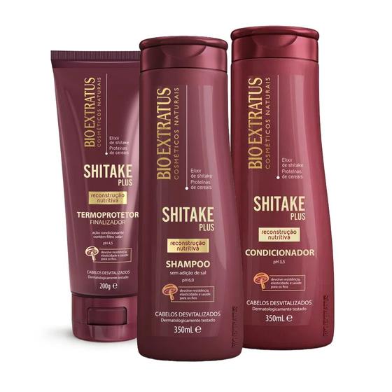 Imagem de Kit Bio Extratus Shitake Plus Shampoo Condicionador Finalizador