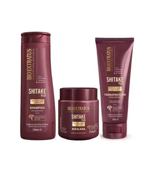 Imagem de Kit Bio Extratus Shitake Shampoo 350ml + Máscara 250g + Finalizador 200g