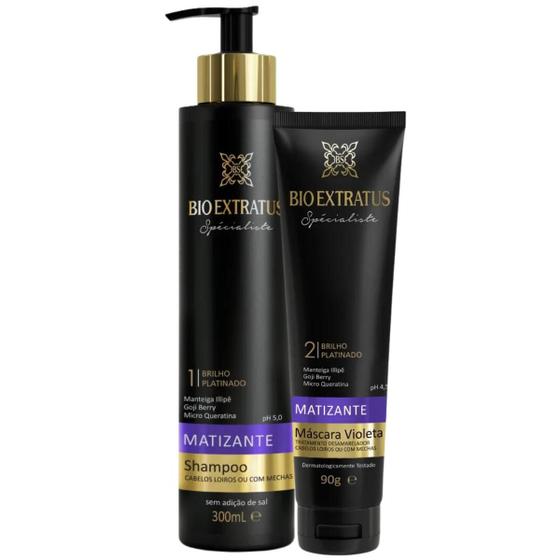 Imagem de Kit Bio Extratus Spécialiste Matizante Shampoo 300ml + Máscara Violeta 90g