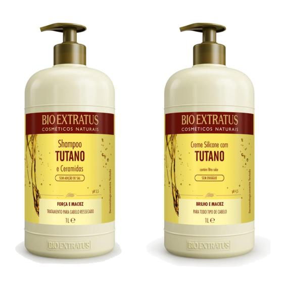 Imagem de Kit Bio Extratus Tutano Ceramidas Shampoo Creme Silicone 1l