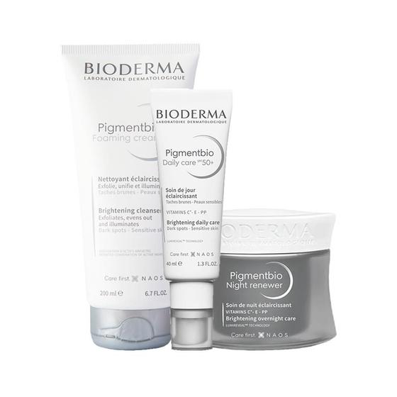 Imagem de Kit Bioderma Pigmentbio - Sabonete Esfoliante e Creme Facial Noturno e Gel Creme