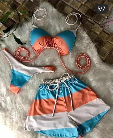 Kit Biquíni com Shortinho com 3 peças - Nova Empoderada - Conjunto de ...