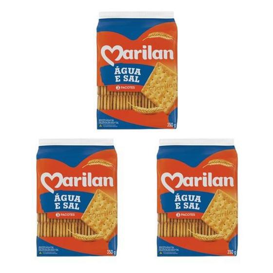 Kit Biscoito Cream Cracker Sabor Água e Sal Crocante 1050g Marilan