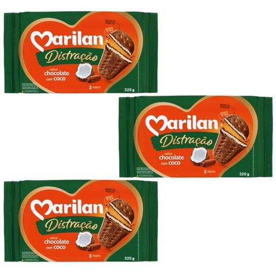 Imagem de Kit Biscoito Doce Bolacha Chocolate e Coco Marilan 960g