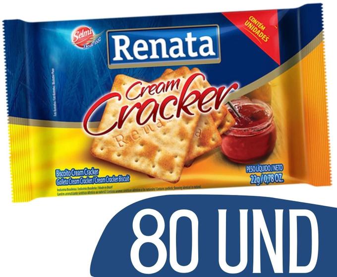 Imagem de Kit Biscoito Em Sachê Renata Cream Cracker - 80 Und
