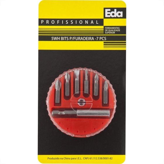 Imagem de Kit Bits Para Furadeira Eda Com 07 Pecas E Suporte - 5Wh