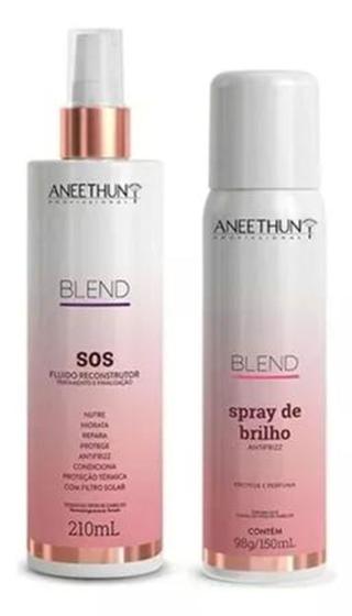 Imagem de Kit Blend Aneethun Sos Reconstrutor + Spray De Brilho