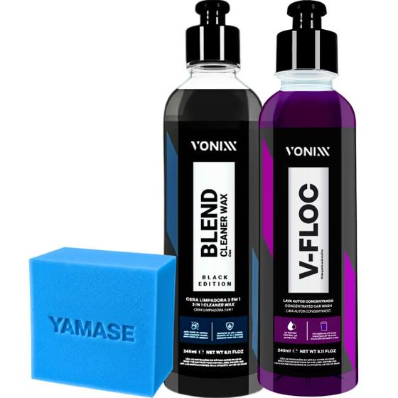 Kit Blend Cleaner Wax Black VFloc Vonixx  Lavagem e Proteção para Carros Pretos