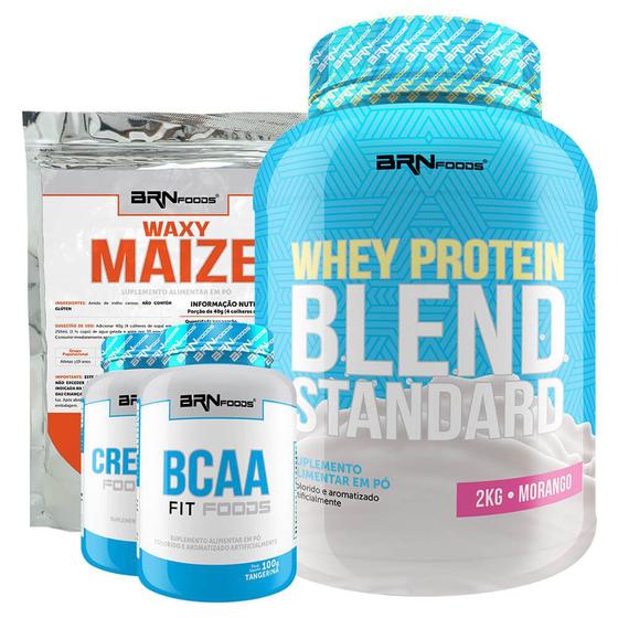 Imagem de Kit Blend Standard 2kg + BCAA 100g + Creatina 100g + Waxy Maize 800g - BRN FOODS