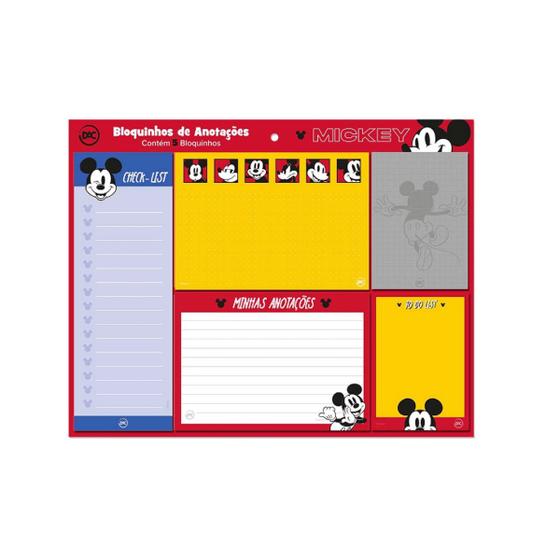 Imagem de Kit Blocos De Anotações Com 5 Modelos 20 Folhas Mickey Mouse