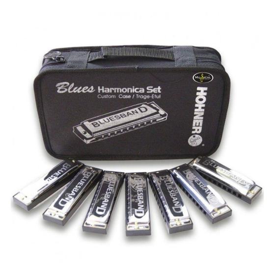 Imagem de Kit Blues 7 Gaitas Harmônicas Hohner (C, D, E, F, G, A, BB)