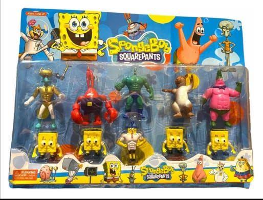 Imagem de Kit Bob Esponja 10 Bonecos Molusco Patrick Plankton 7 CM