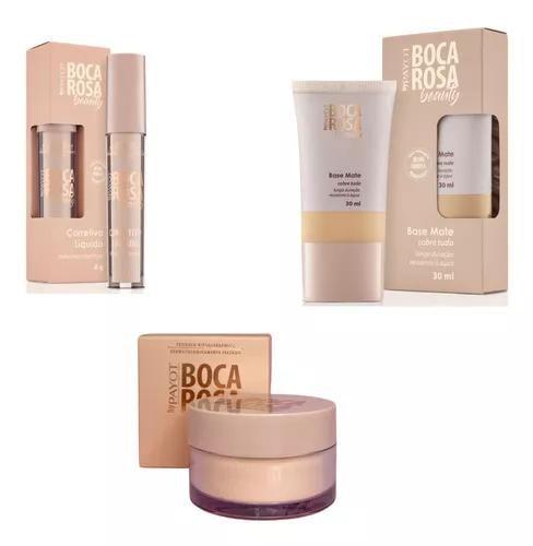 Imagem de Kit Boca Rosa Beauty Pó + Base + Corretivo =  INCRIVEL
