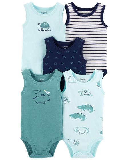 Imagem de Kit Body Carters 5 Peças Regata Tartarugas Menino